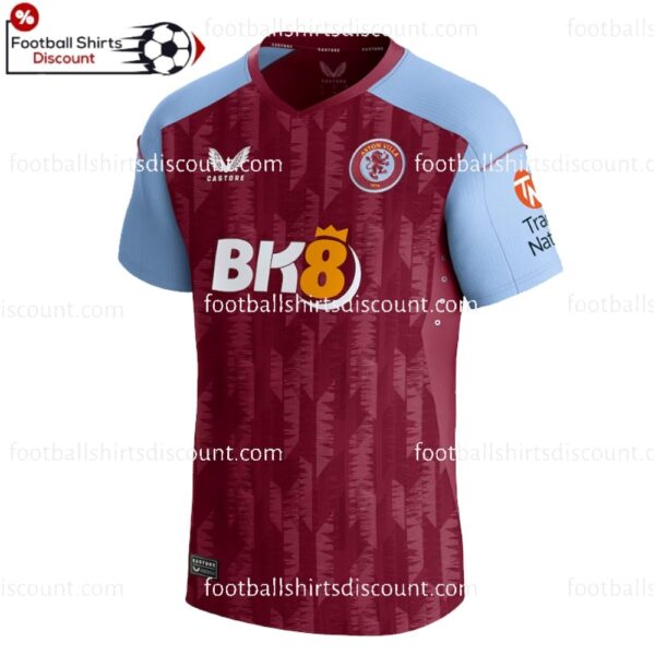 the front of Aston Villa Home Men Football Shirt Discount 2023/24