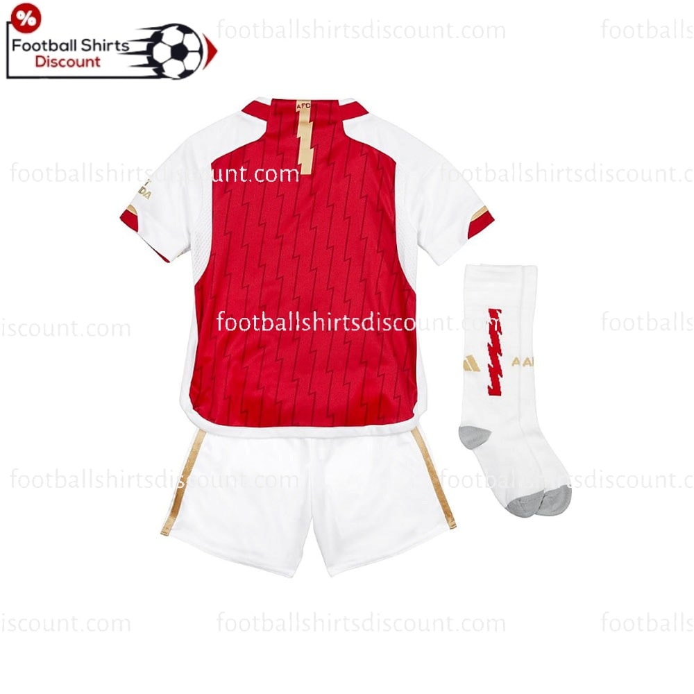 the back of Arsenal Home Kids Kit 2023/24