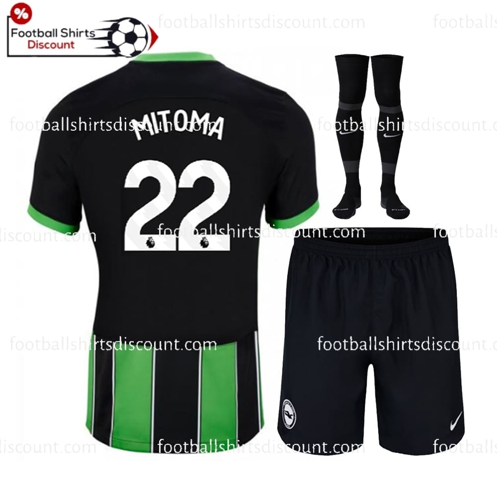 Brighton Away Mitoma 22 Kid Football Kit Discount 2023/24