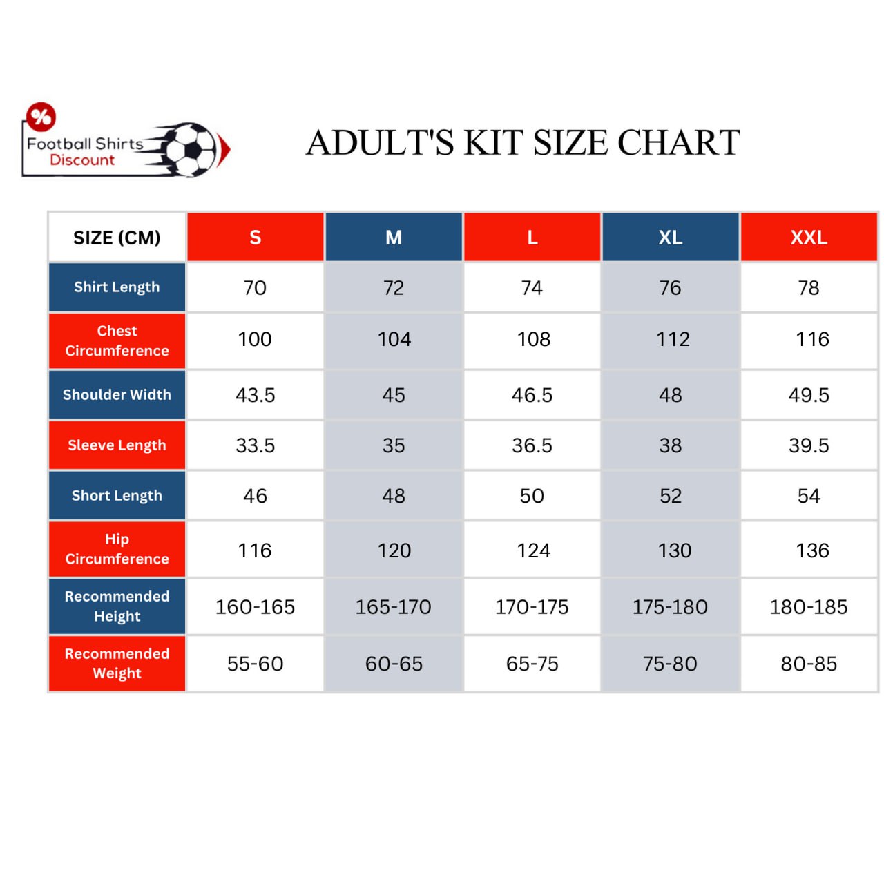 MEN SIZE CHART