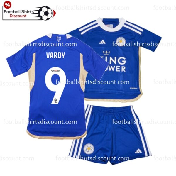Leicester City Home Vardy 9 Kid Football Kit Discount 2023/24