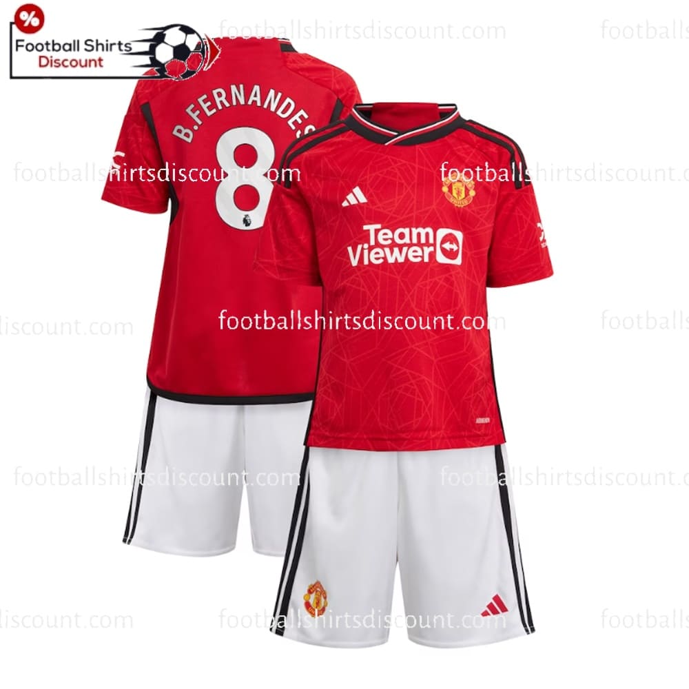Manchester United Home Bruno 8 Kid Football Kit Discount 2023/24
