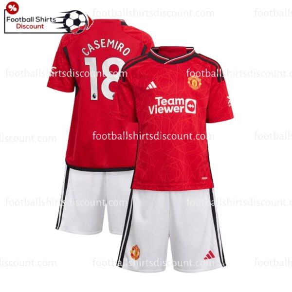 Manchester United Home Casemiro 18 Kid Football Kit Discount 2023/24