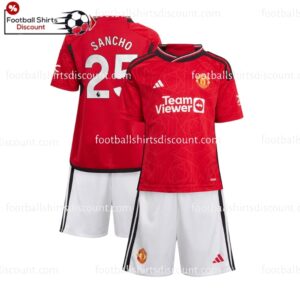 Manchester United Home Sancho 25 Kid Football Kit Discount 2023/24