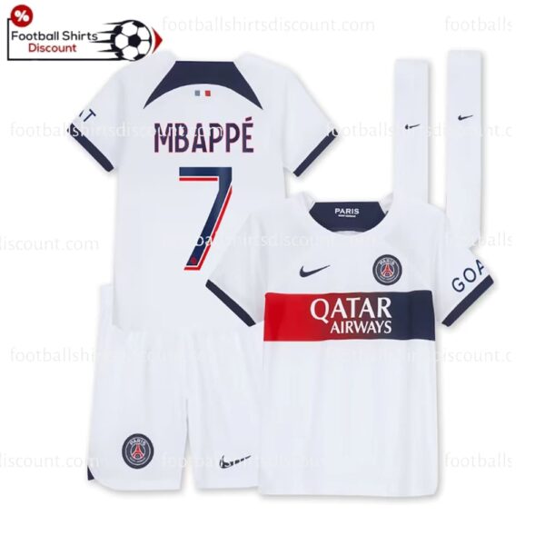 PSG Away Mbappe 7 Kid Football Kit Discount 2023/24