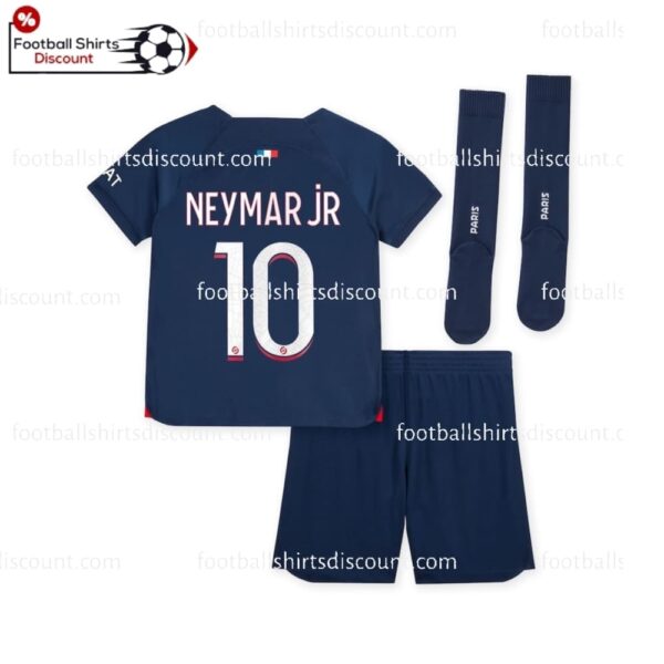 the back of PSG Home Neymar Jr 10 Kid Football Kit Discount 2023/24