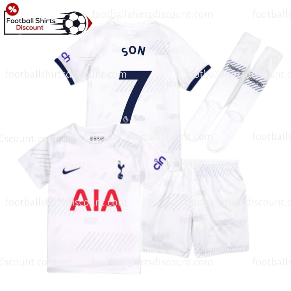 Tottenham Hotspur Home Son 7 Kid Football Kit Discount 2023/24