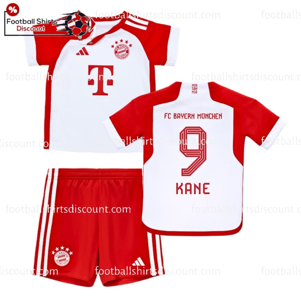 Bayern Kane 9 Home Kids Football Kit 23 24