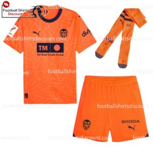 Valencia Third Kids Football Kit 23 24