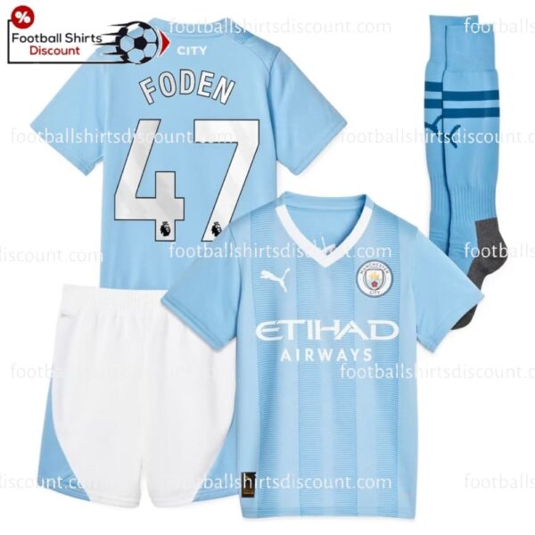 Manchester City Foden 47 Kids Football Kit 23 24