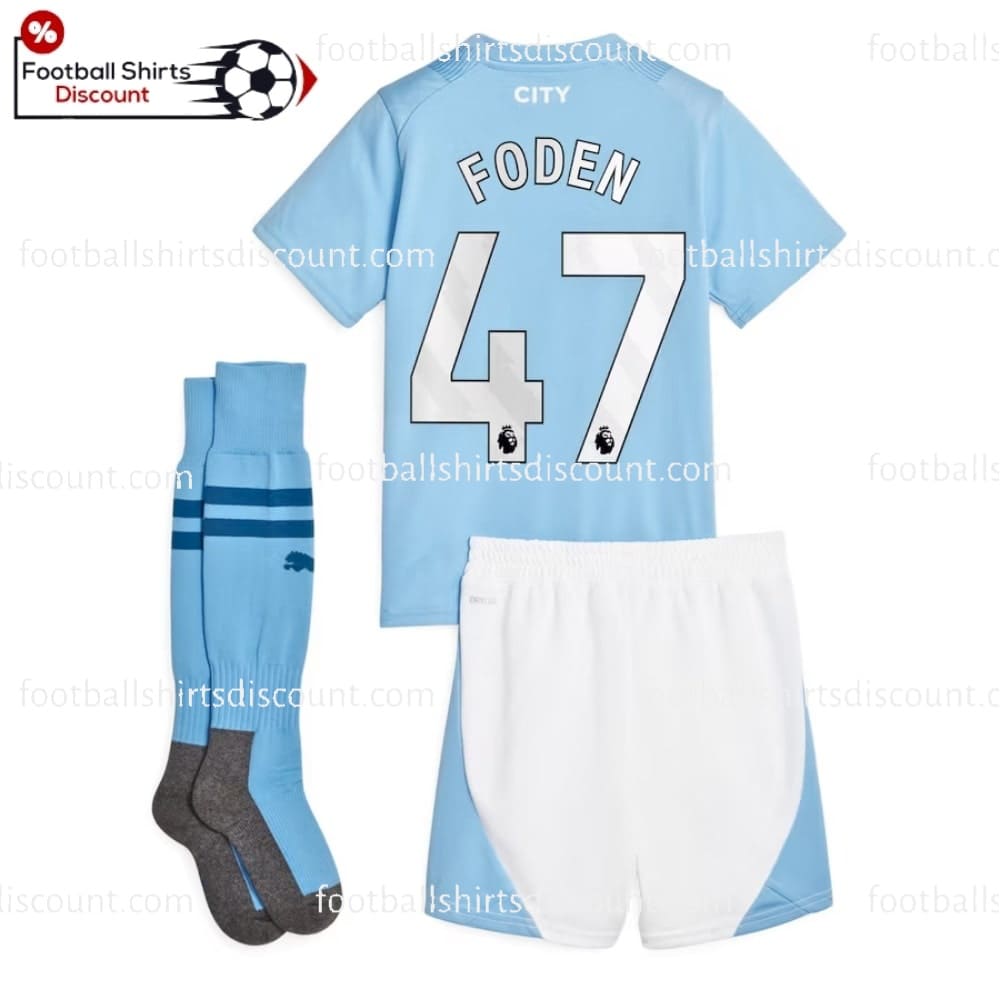 Manchester City Foden 47 Kids Football Kit 23 24