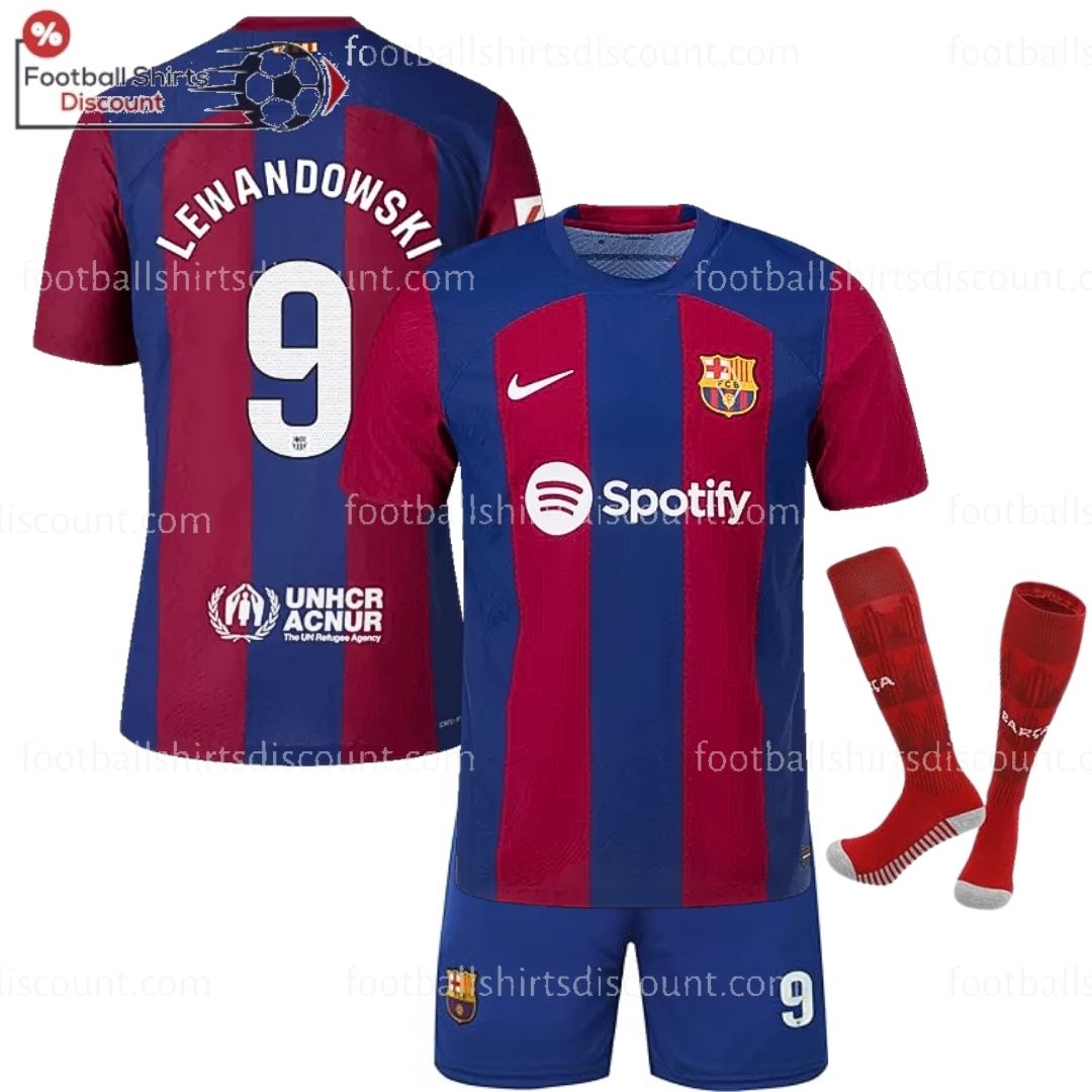 Barcelona Home Kid Kit 2023-24 Lewandowski 9
