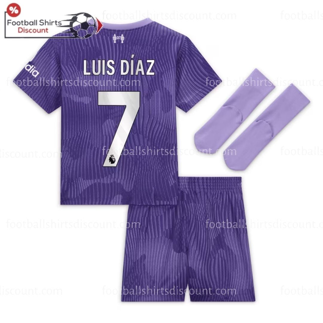 Liverpool Third Kid Kit 2023-24 Luis Diaz 7