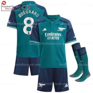 Arsenal Third Kid Kit 2023-24 Ødegaard 8 Printed