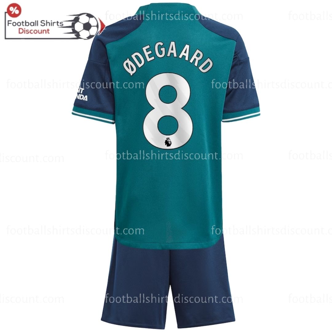 Arsenal Third Kid Kit 2023-24 Ødegaard 8 Printed