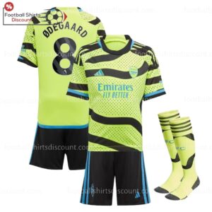 Arsenal Away Kid Kit 2023-24 Ødegaard 8 Printed