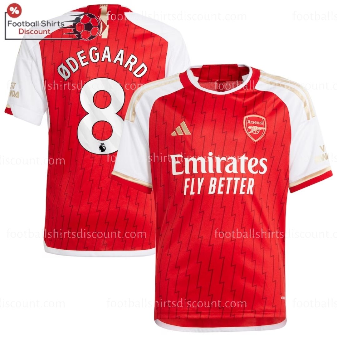 Arsenal Home Kid Kit 2023-24 Ødegaard 8 Printed