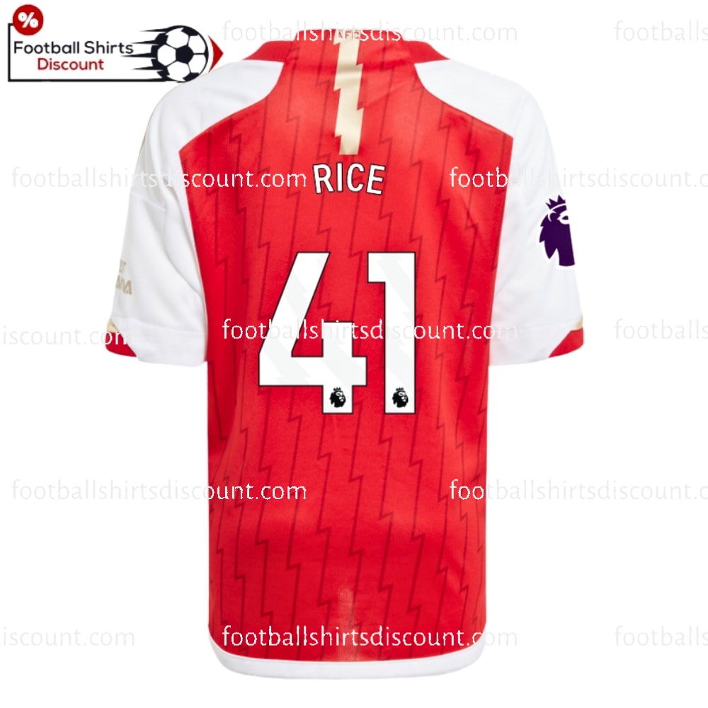 Arsenal Rice 41 Home Kid Football Kit 23 24