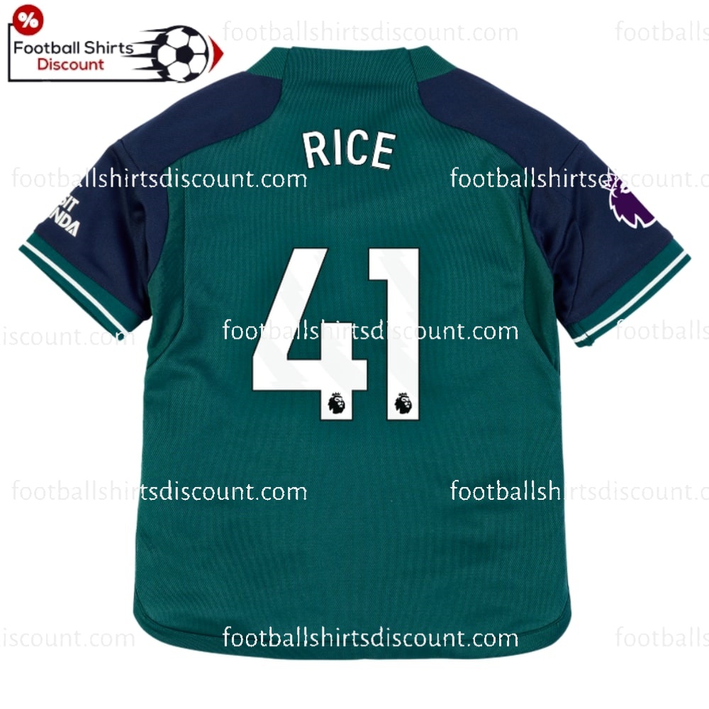 Arsenal Rice 41 Third Kid Football Kit 23 24