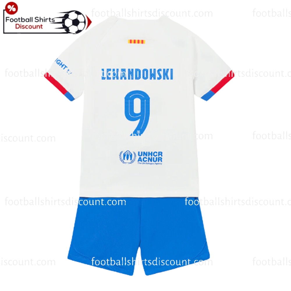Barcelona Away Kid Kit 2023-24 Lewandowski 9