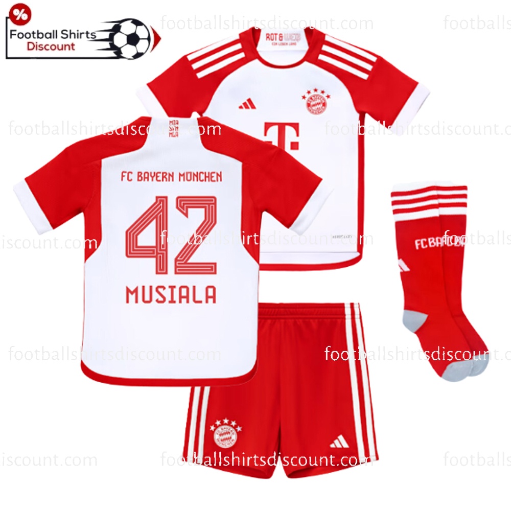 Bayern munich home kid football kit 23-24 musiala 42