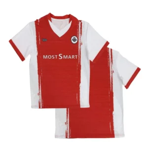 Men's Classic V Neck Football Shirt - White Red, Lightweight