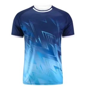 Men's Training Football Shirt — Navy Blue Gradient, Breathable Mesh - Front view