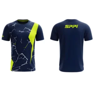 Men's Training Football Shirt — Navy & Volt Strike, Lightweight - over view