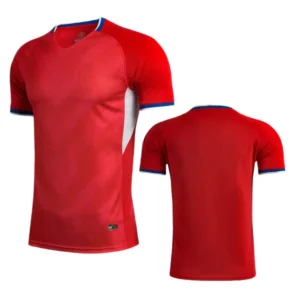 Men's Training Football Shirt — Scarlet Red, Breathable Mesh - Over view