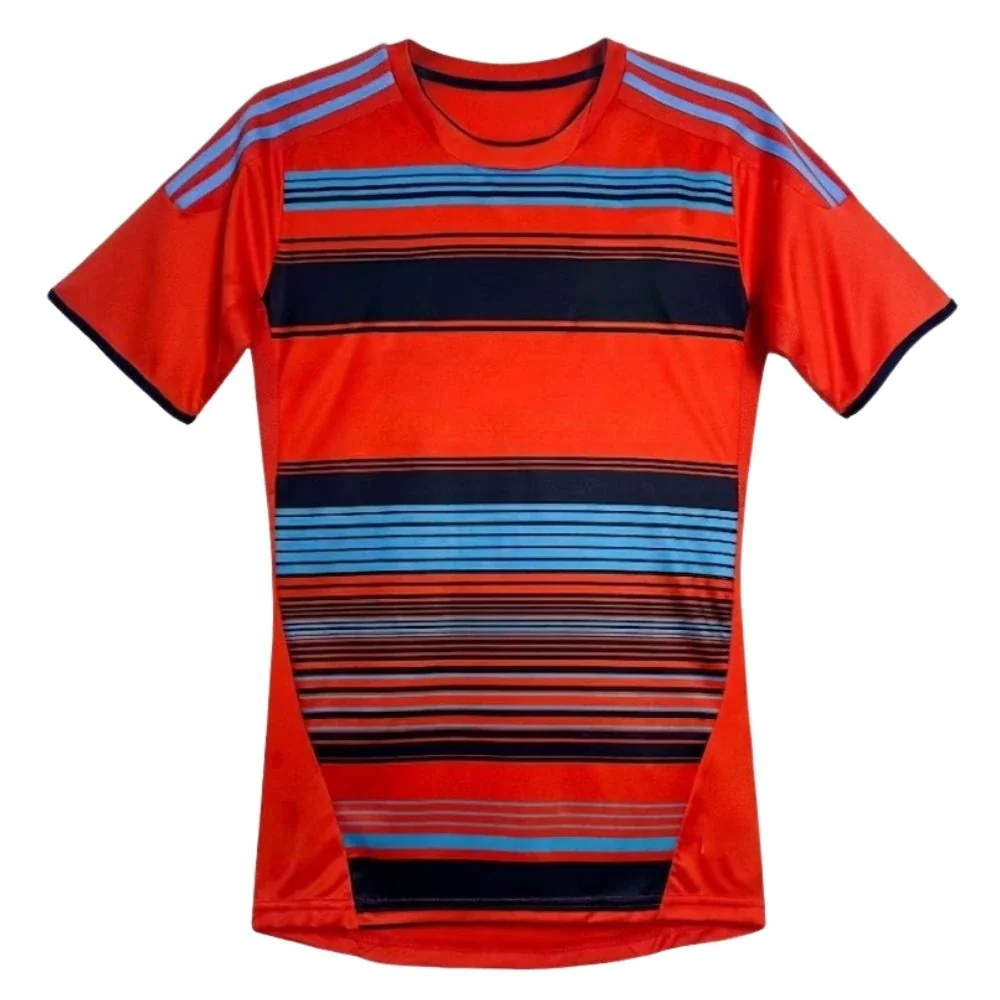 Retro Men Shirt Classic Round Neck orange