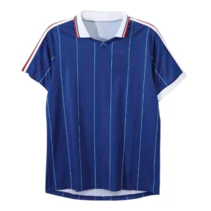 Retro Men Shirt Polo Collar Blue and Black