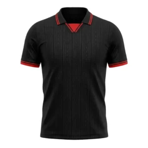 Retro Men Shirt Polo Collar black