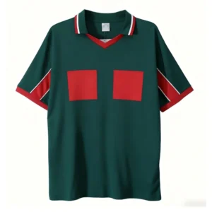 Retro Men Shirt Polo Collar dark green