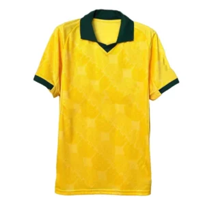 Retro Men Shirt Polo Collar yellow