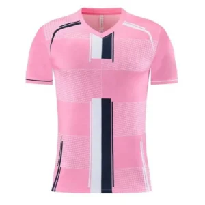 Retro Men Shirt V-Neck Collar Pink