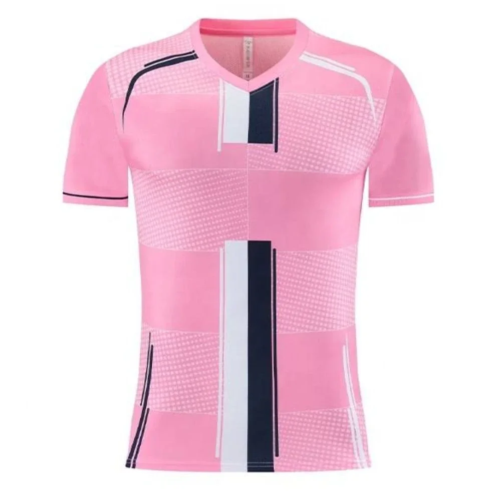 Retro Men Shirt V-Neck Collar Pink