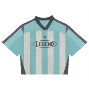 Retro Men Shirt V-Neck Collar light blue