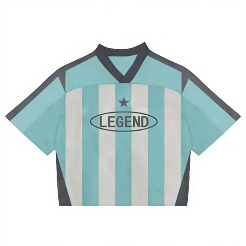 Retro Men Shirt V-Neck Collar light blue